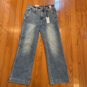 NWT Judy Blue Wide Leg High Waist Light Wash Jeans Size 13/31